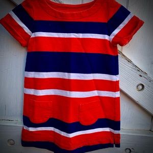 Red White & Blue Striped Shift Dress 18-24 months